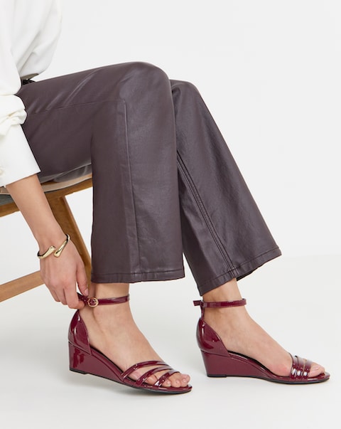 Haze Two Part Low Wedge Sandals - Extra Wide Fit (EEE)