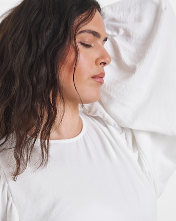 Simply Be Ivory Exaggerated Sleeve Blouse