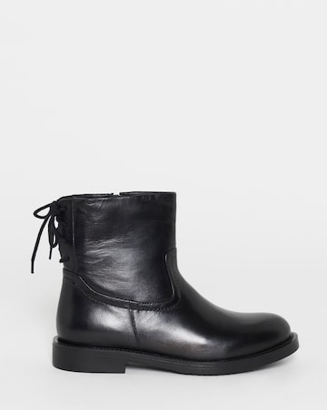 Jasmin Leather Flat Ankle Boots - Wide Fit (E)