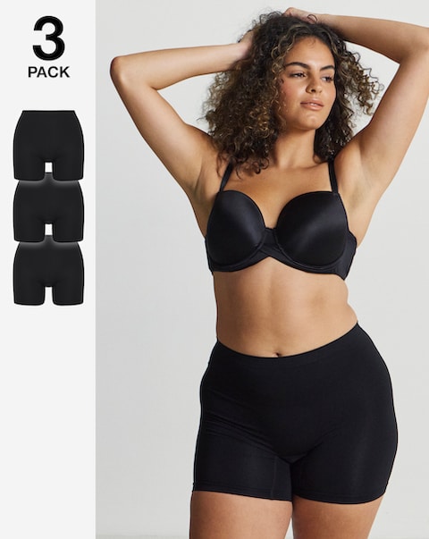 Pretty Secrets (3 Pack) Seamless Comfort Shorts Black