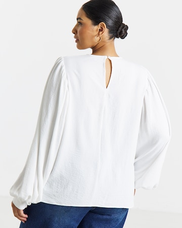 Simply Be Ivory Exaggerated Sleeve Blouse
