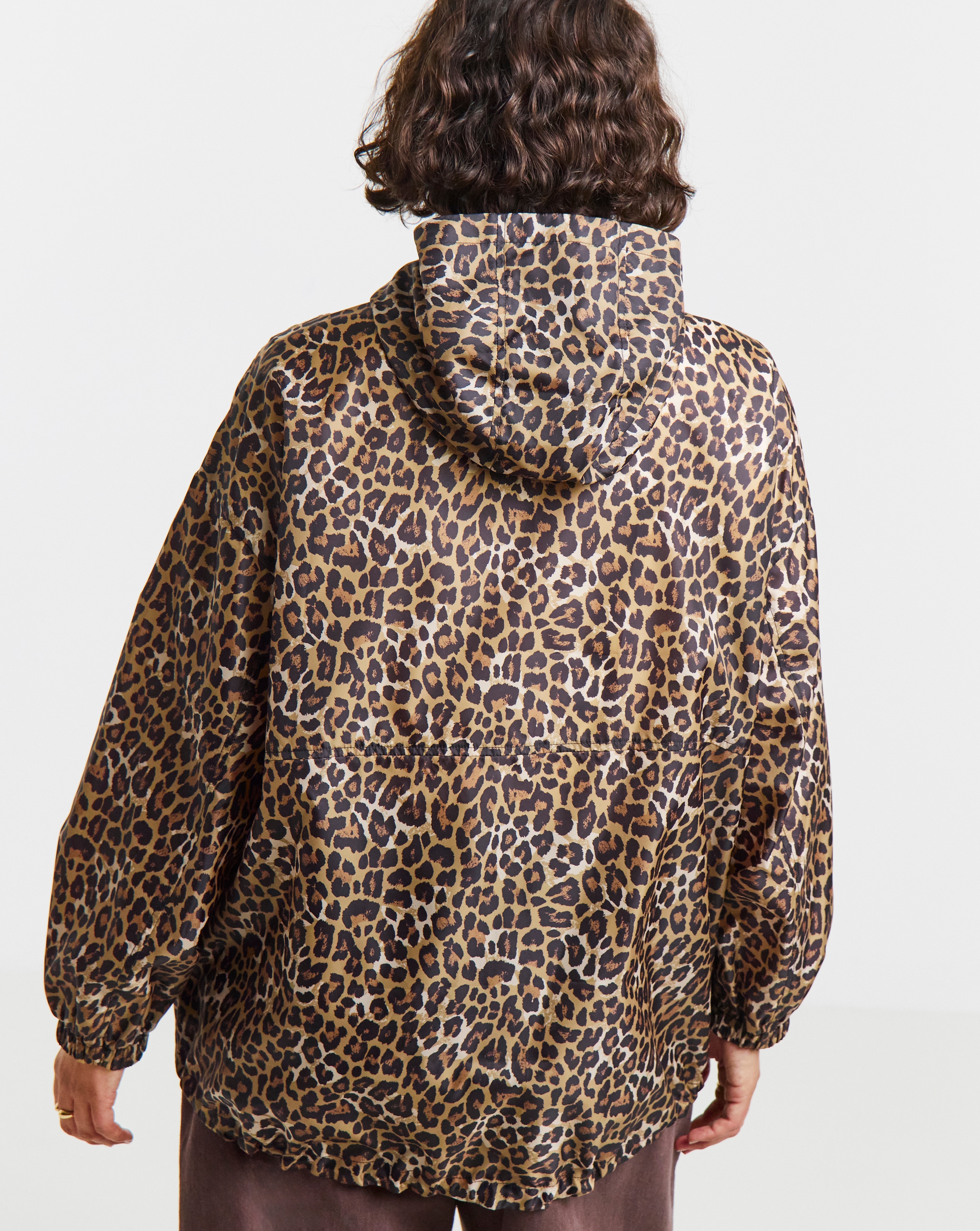 Simply Be Leopard Quarter Zip Wind Breaker | Simply Be