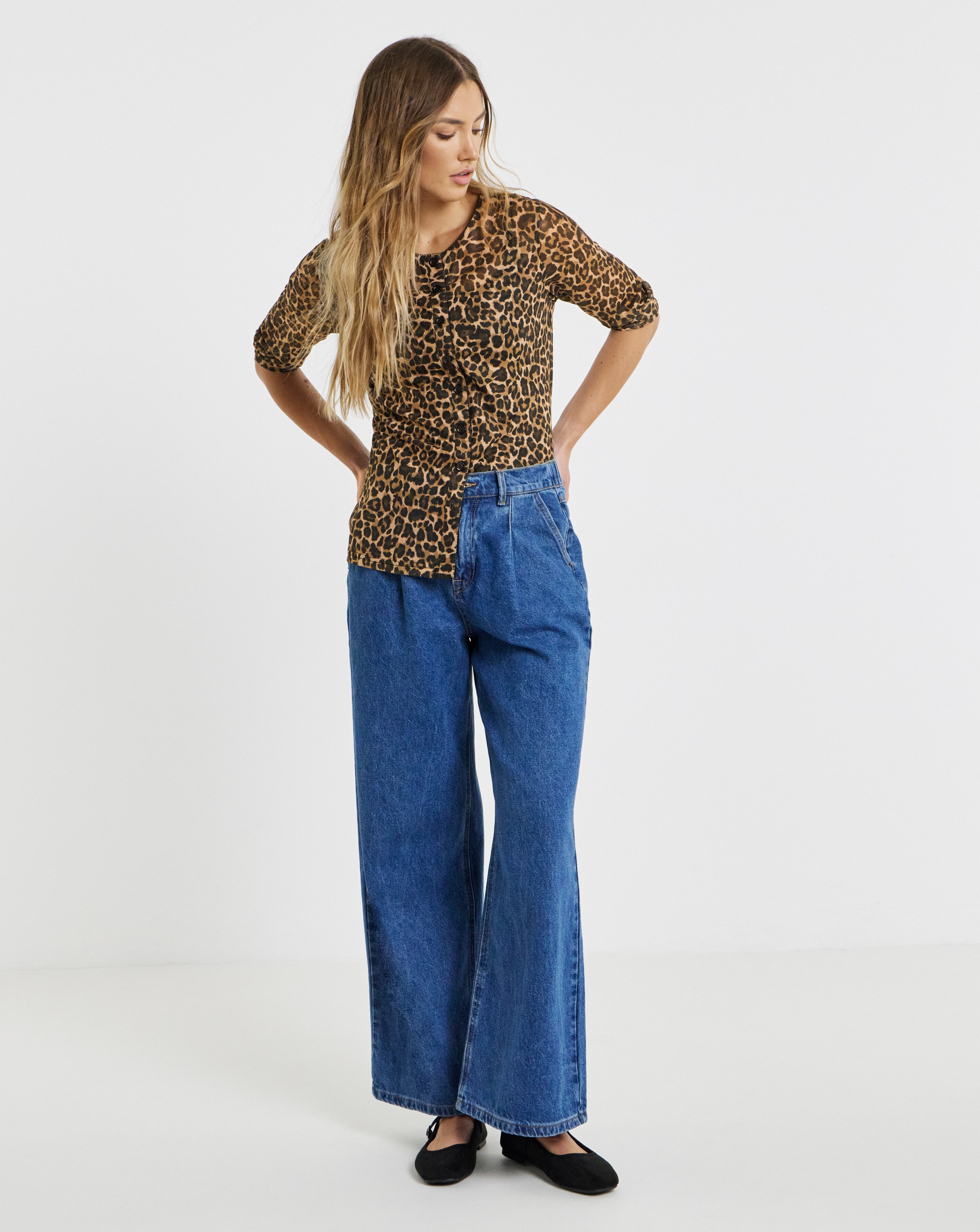 Simply Be Leopard Print Mesh Jersey Cardigan | Simply Be