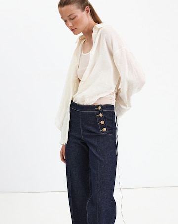 Mango Wide-Leg Jeans With Side Buttons