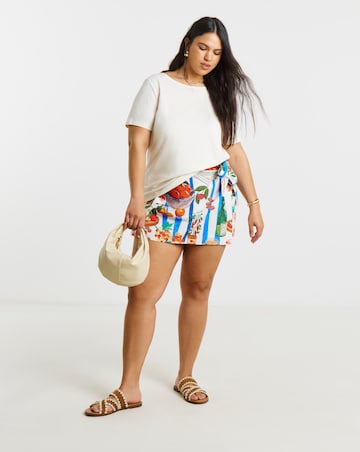 Plate Print Wrap Skort
