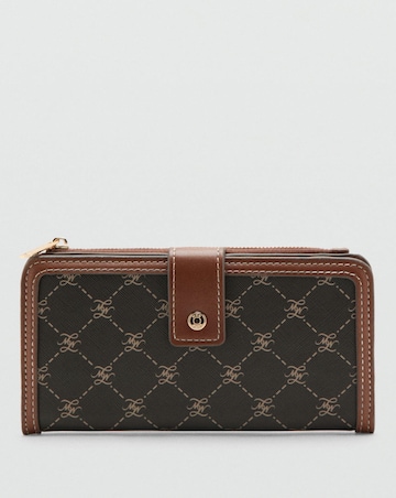 Mango Large Wallet With Logo Print