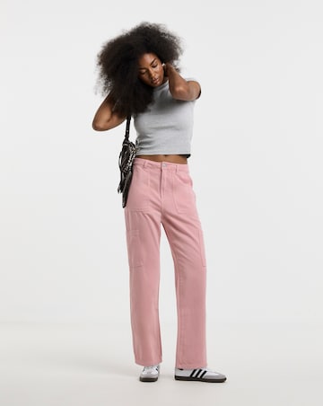 Simply Be Pink Cargo Jeans