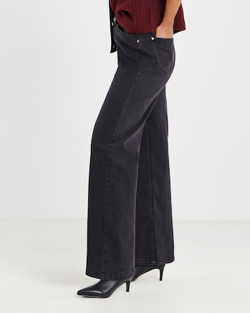 Simply Be 99 1 Black Comfort Stretch Slouchy Wide Leg Jeans