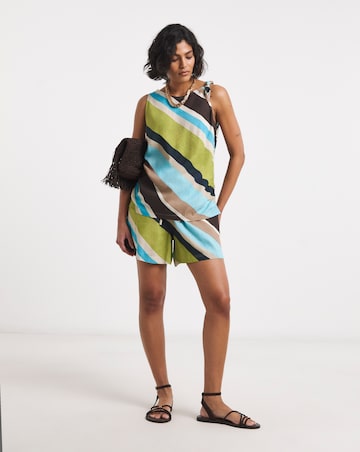 Twist Detail Linen Mix Vest Top