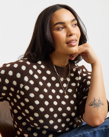 Half Sleeve Polka Dot Jumper