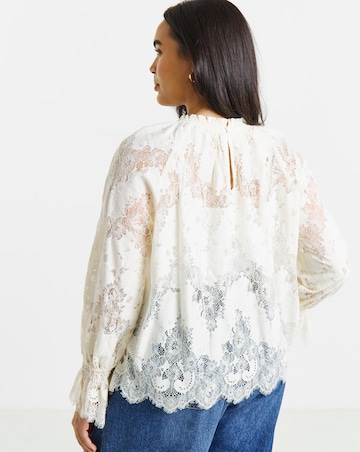 Simply Be Ivory Lace Long Sleeve Top