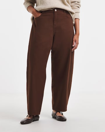 Toffee Tapered Barrel Leg Jeans