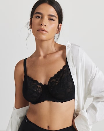 Pretty Secrets Ivy Lace Full Cup Bra (B-G) Black