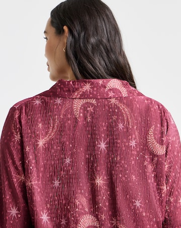 Figleaves Celestial Plisse Button Through Pyjama Set