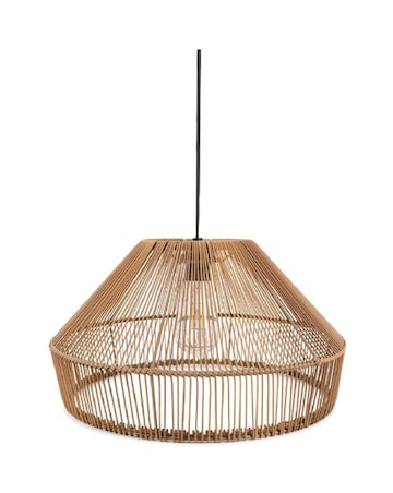 ValueLights Solar Powered Outdoor Garden Natural Rattan Pendant Hanging Light