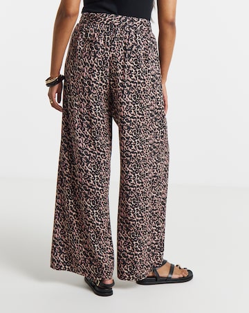 Simply Be Leopard Linen Mix Palazzo Co-Ord Trouser
