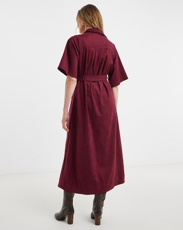 Suedette Midi Shirt Dress