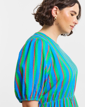 Seersucker Stripe Midi Dress