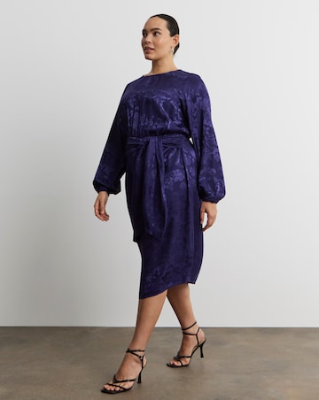 Joanna Hope Jacquard Tie Waist Dress