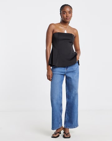 Black Fit and Flare Bandeau Top