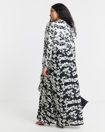 Lovedrobe Mono Floral Frill Dress