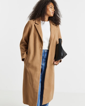 Camel Relaxed Single Breasted Coat
