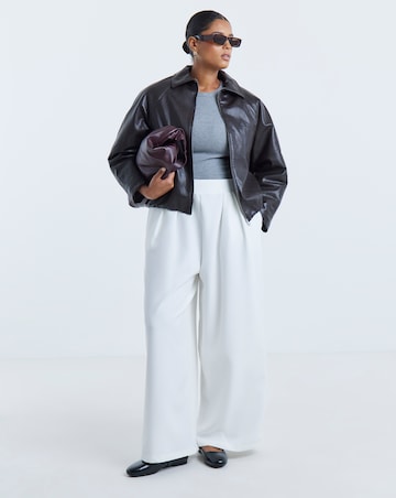 Chocolate Bubble Hem Faux Leather Jacket