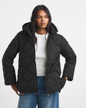 Black Short Quilted Jacket
