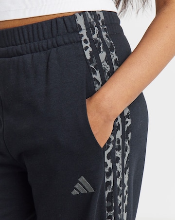 adidas 3 Stripe Leopard Print Wide Leg Pant