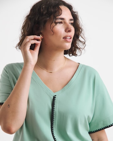 Simply Be Sage Whipstitch T-Shirt