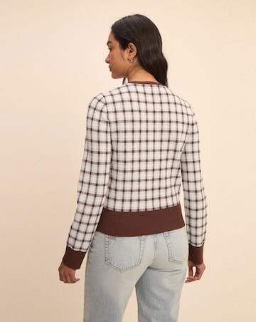 Nobody's Child V-Neck Check Jacquard Cardi