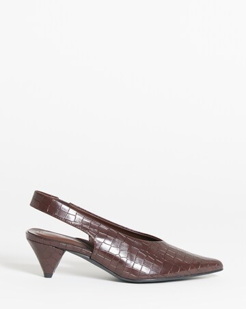 Rina Slingback Pointed Toe Heeled Shoes - Wide Fit (E)