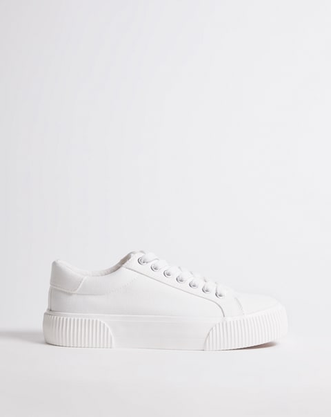 Sicilly Canvas Trainers Chunky Ribbed Sole - Wide Fit (E)