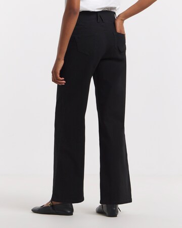 Black Stretch Wide Leg Pull On Jeggings