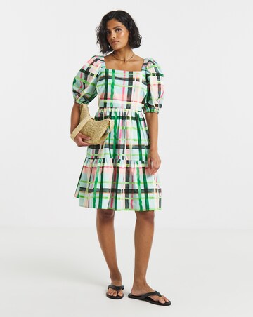 Twisted Wunder Cotton Check Mini Dress