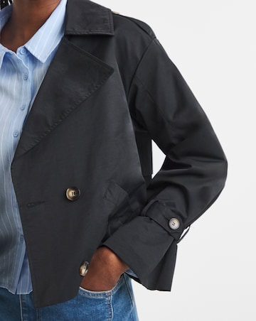 Simply Be Black Cropped Trench