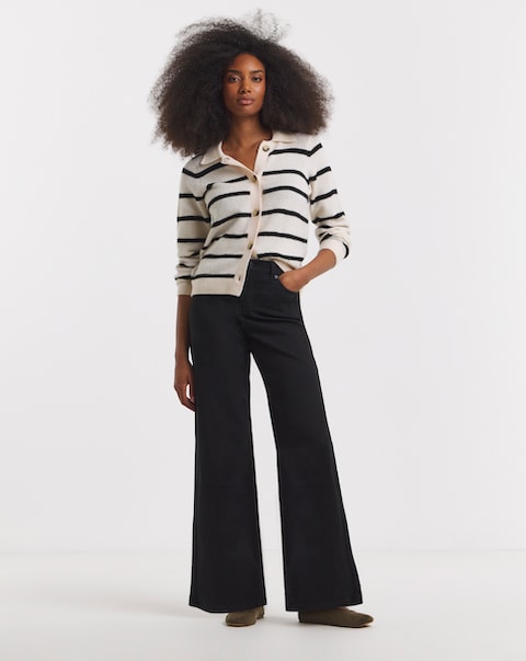 Black 24/7 Stretch Wide Leg Jeans