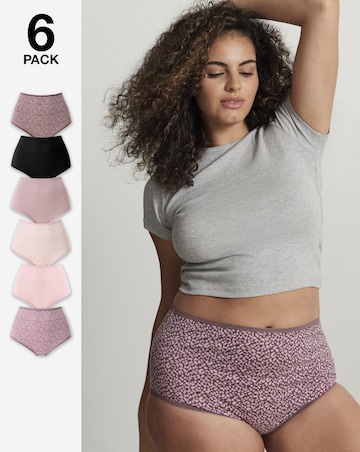 Pretty Secrets (6 Pack) Cotton Full Fit Brief Knickers