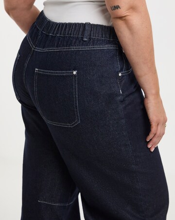 Indigo Cuffed Denim Balloon Jeans