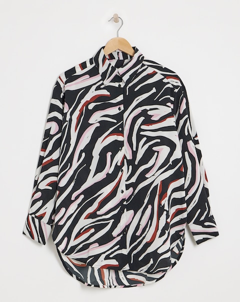 Simply Be Abstract Zebra Print Value Shirt