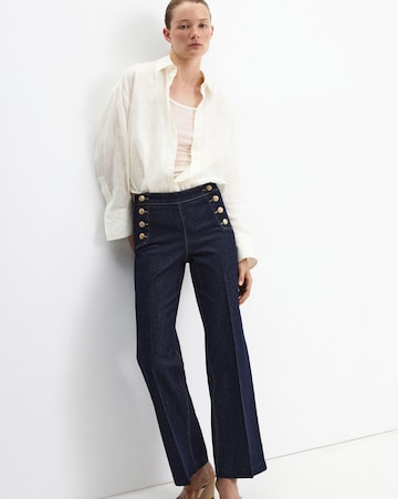 Mango Wide-Leg Jeans With Side Buttons