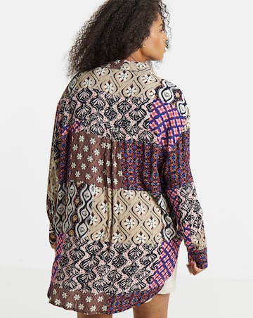 Simply Be Patchwork Print Crinkle Shirt