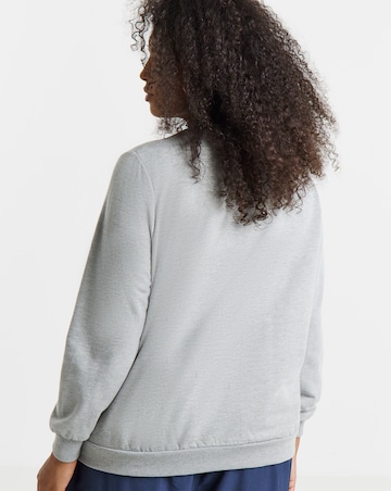 Grey Marl Frill Detail Sweatshirt