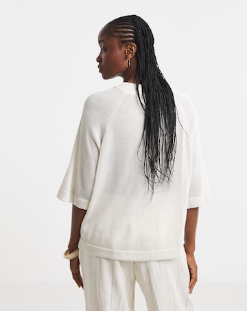 Simply Be vory Short Sleeve Boxy Knitted Jumper