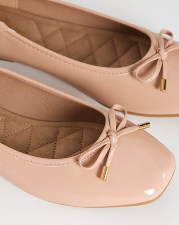 Evar Square Toe Ballerina Shoes - Wide Fit (E)