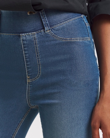 Mid Wash Stretch Skinny Pull On Jeggings