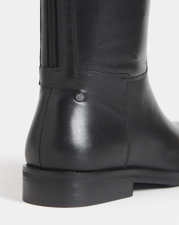 Theodora Leather Flat Knee High Boots - Wide Fit (E) & Curvy Calf