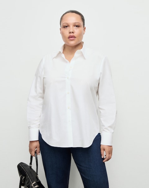 Mango Cotton And Lyocell Blend Straight Shirt