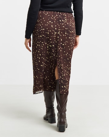Simply Be Deer Print Chiffon Maxi Skirt