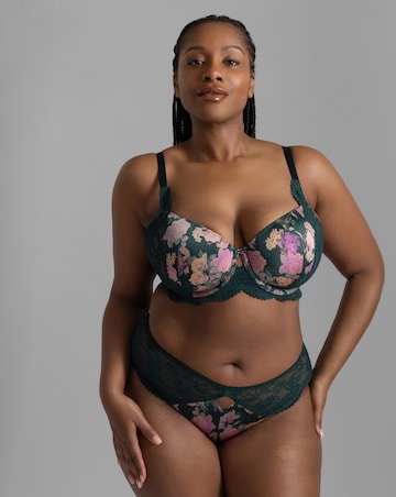 Dorina Curves Anahi Lightly Padded Full Cup Wired Bra Green Floral